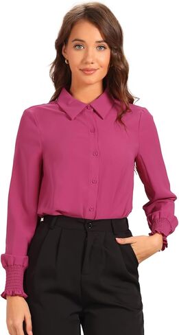 Allegra K Long Sleeves Leotard Shirt for Women's Collared Business Dressy Bodysuit Top in Saudi Arabia