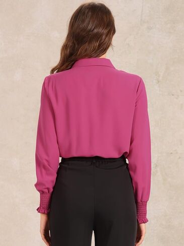 Allegra K Long Sleeves Leotard Shirt for Women's Collared Business Dressy Bodysuit Top in Saudi Arabia