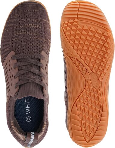 WHITIN Men's Trail Running Shoes Minimalist Barefoot Zero Drop Sneakers Wide Width Size 14 Toe Box Gym Workout Fitness Breathable Brown Gum 48 in Saudi Arabia