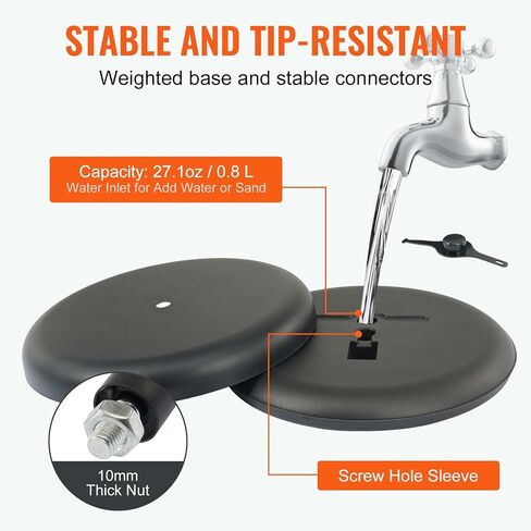 VEVOR Pedestal Sign Holder, 11 x 17 Inch Vertical and Horizontal Adjustable Poster Stand, Heavy-Duty Floor Standing Sign Holder with Round Base for Display, Advertisement, and Outdoor, Black in Saudi Arabia
