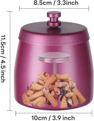 Ash Tray, Cigar Ashtrays for Outdoors, Cigar Ashtrays for Patio, Car Ashtray with Lid Smell Proof, Weed Tray, Stainless-steel Portable Ashtray(Rose Red-L) in Saudi Arabia