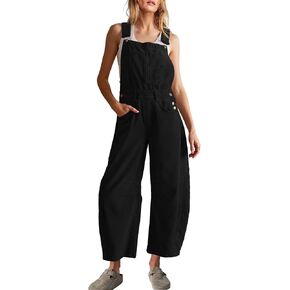 Yanekop Womens Overalls Casual Loose Jumpsuit Wide Leg Pants Sleeveless Bib Overalls Baggy Harem Barrel Pants