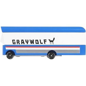 CANDYCAR® Wooden Diecast Collection - Graywolf Bus, Premium Handcrafted Beech Wood Toy Car