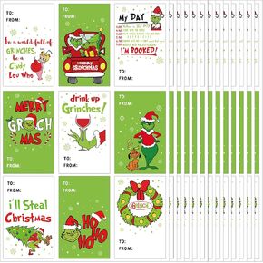 108PCS Christmas Gift Tags Stickers Christmas to from Labels Self Adhesive Christmas Name Gift Labels Holiday Paper Tags for Friends Birthday Xmas Envelopes Bags Boxes Wrapping