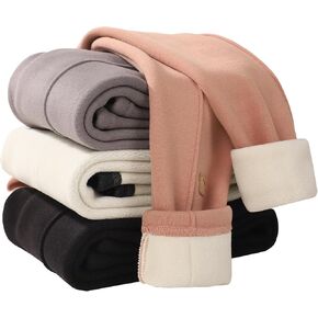 4 Pack Girls Winter Fleece Lined Leggings Kids Warm Pants Winter Clothes for Kids Thermal Pant Girl