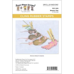 Spellbinders Breezy Day Cling Rubber Stamp Set, Red