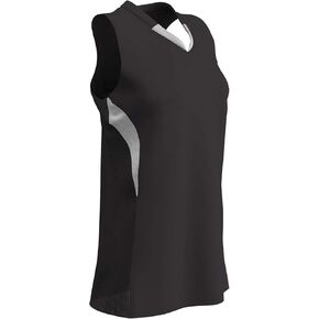 Champro Decoy Softball V-Neck Racer Back, Girls' Medium, Black,White