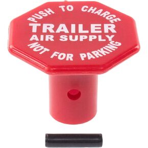 DASH AIR BRAKE CONTROL KNOB WITH ROLL PIN - MV-3 MV3 - RED TRAILER
