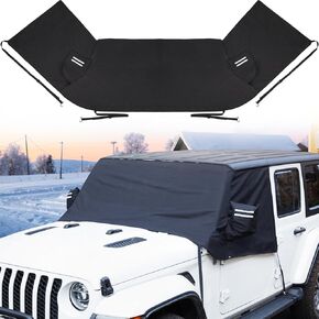 JOYTUTUS Windshield Snow Cover Compatible with Wrangler JK JL Gladiator JT, Waterproof Windshield Cover for Ice and Snow, Winter Snow Windshield Cover with Side Mirror Covers for All Weather