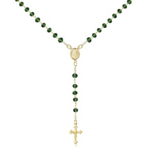 Barzel 18K Gold Plated Rosary Beaded Necklace, Virgin Mary Necklace, Guadalupe Necklace, 18 Inches with 2 Inch Extension, Waterproof, Tarnish Free, Made in Brazil