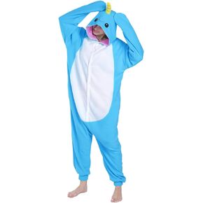 Funnyparty Unisex Aldult Pajamas Halloween Narwhal Costume Cosplay Animal