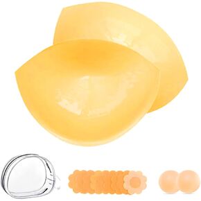 Double-Sided Sticky Bra Inserts,Invisible Push Up Adhesive Bra Pads - Reusable Washable Bra Cups Inserts with Lift Breast Enhancer