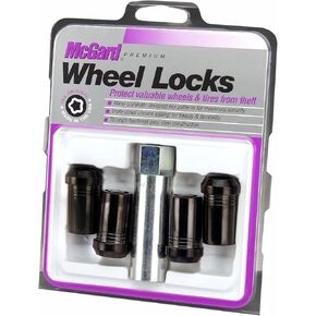 McGard 25112 Black (M14 x 1.5 Thread Size) Tuner Style Cone Seat Wheel Lock, (Set of 4)