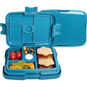kids Lunch Box Leak-Proof, 5-Compartment Bento Box Durable, Drop-Proof, Dishwasher Safe, & Made with BPA-Free Materials Ideal Portion for Ages 3-7 to School Meals, Snack Packing, Travel(Blue)