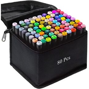 80 Colors Alcohol Markers Dual Tips Marker Pens Set for Kids Adult Coloring Painting Manga Design
