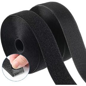 1 Inch x 32.8 Feet Self Adhesive Hook and Loop Tape Sticky, Heavy Duty Self Adhesive Strips Fastener for Home Office School, Craft Art and Couch - Black