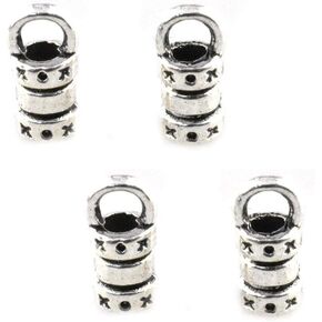 Hao Pro Cord End Cap Barrel Beads 5mm Width Glue in Deep Big Enough Column Barrel Rope Fastener Clasp with Loop Easy to Thread Securely Strong for Leather Tassel Bracelet Assorted 4colors 120pcs