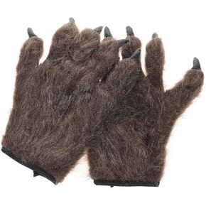 KESYOO Halloween Animal Plush Gloves Bear Gloves Halloween Cosplay Masquerade Animal Cosplay Ghosts Horror Scary Terror Glove for Halloween Pranks Festival Party