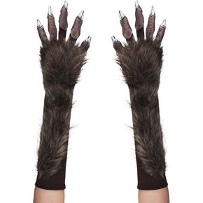 ITODA Werewolf Gloves Long Wolf Claws Scary Hairy Wolf Gloves Costume Decoration for Cosplay Party Halloween Adults