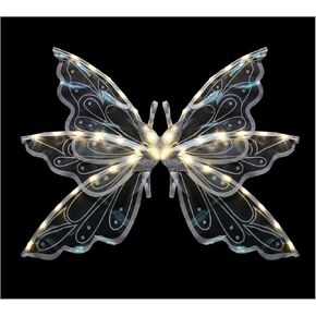 Lucakuins Light up Fairy Butterfly Wings for Women Girls,3 Pcs Fairy Wings Costume Dress Up Halloween Cosplay Party Favor