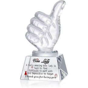 هدايا LONGWIN Boss Lady للنساء جائزة الكريستال مع الإبهام، تقاعد Boss Lady، عيد الميلاد، هدايا عيد الميلاد، أفضل رئيس يقدر الهدايا للقائدة النسائية in Kuwait