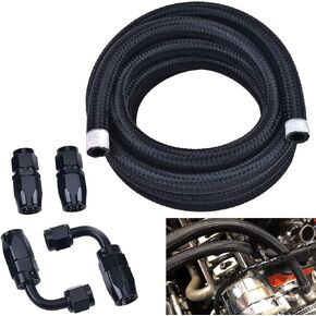 10AN Fuel Line Kit,10AN Oil/Gas/Fuel Nylon Steel Braided Fuel Hose 5FT(1/2Inch ID)