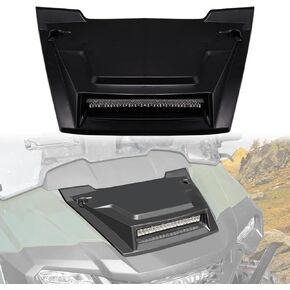A & UTV PRO Hood Scoop with LED Spotlight for Honda Pioneer 700 2P 4P 14-24, Air Intake Scoop Hood Vent with Auxiliary Light,Enhanced Safety for Honda Pioneer 700-2 700-4 2014-2024 Accessories
