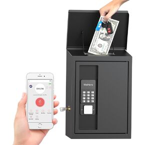WeHere Key Drop Box for Outside Wall Mount, Key Return Box for Automotive, Anti-Thief & Waterproof Design for Outdoor, Heavy-Duty Secure Key Storage Box for Hotel,Car Rental, Large Capacity