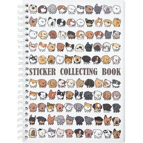 Reusable Sticker Book Collecting Album Sticker Storage Book for Adults 37 Sheets Release Paper Sticker Collection Book A5 Size Cute Dog Theme Sticker Keeper Holder Saver (Dog-1)