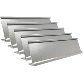 2" x 8" Aluminum Desk Name Plate Holder, Office Business Desk Sign Holder Desktop-5 Pack (Yellow Gold)
