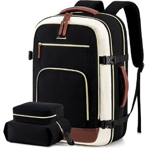 LOVEVOOK Carry On Travel Backpack For Women Men Flight Approved, 40L Personal Item Backpack for Airplanes, Business Weekender Overnight Daypack Fits 17 Inch Laptop, With 2 Packing Cubes, Black