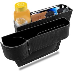 LYCARESUN 2 Pack Car Seat Gap Filler Organizer, Multifunctional Car Seat Organizer with Adjustable Cup Holder, Seat Gap Storage Box for Holding Phone, Sunglasses, Keys, Purses