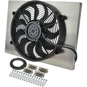 Derale 16828 Radiator Fan with Aluminum Shroud Assembly