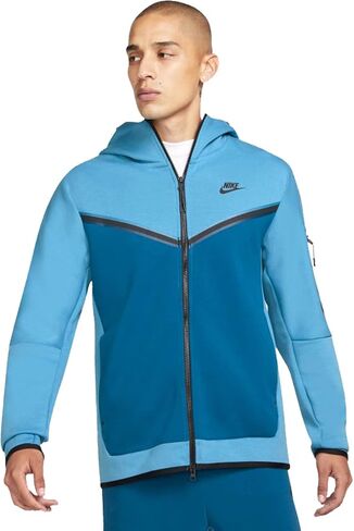 سترة بغطاء رأس Tech Fleece للرجال من Nike (أزرق هولندي/أزرق كورت/أسود، متوسط) in Saudi Arabia