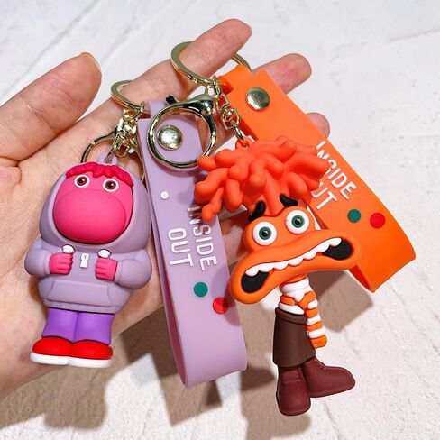 Inside Out 2 Figures Keychain Wristlet,Cute Backpack Bag KeyChain,Car Keychain,Key Ring Chain Bracelet For Women Men in Saudi Arabia
