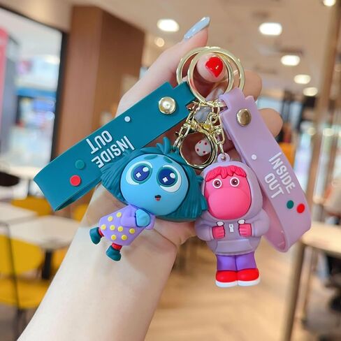 Inside Out 2 Figures Keychain Wristlet,Cute Backpack Bag KeyChain,Car Keychain,Key Ring Chain Bracelet For Women Men in Saudi Arabia
