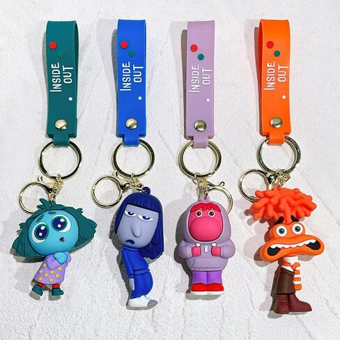 Inside Out 2 Figures Keychain Wristlet,Cute Backpack Bag KeyChain,Car Keychain,Key Ring Chain Bracelet For Women Men in Saudi Arabia