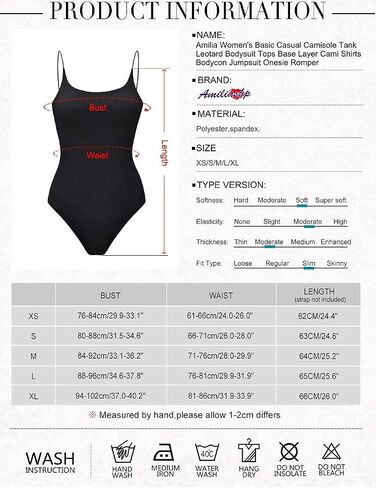 Amilia Women's Basic Casual Camisole Tank Leotard Bodysuit Tops Base Layer Cami Shirts Bodycon Jumpsuit Romper in Saudi Arabia