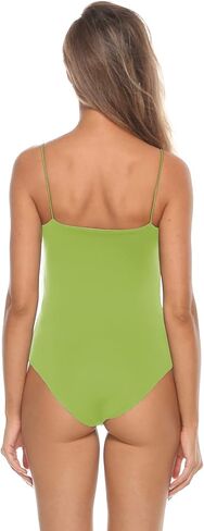 Amilia Women's Basic Casual Camisole Tank Leotard Bodysuit Tops Base Layer Cami Shirts Bodycon Jumpsuit Romper in Saudi Arabia
