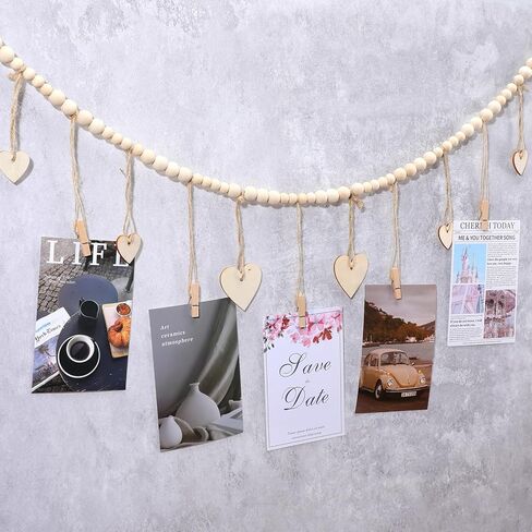 Sibba Clip Photo Holders Room Decor for Bedroom Boho Picture Frames Collage Dorm Classroom College Pictures Decorations Cute Aesthetic Albums Display Living Wall Hanging Banners Hanger Work Art in Saudi Arabia