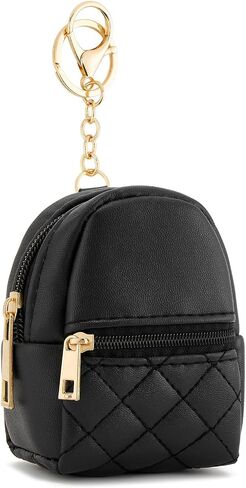 WOZEAH Mini Backpack Keychain for Women,Small Change Pouch Coin Purse with Zipper for Key Card Lipstick Headset Cosmetics Bag（N Pink） in Kuwait