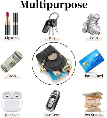 WOZEAH Mini Backpack Keychain for Women,Small Change Pouch Coin Purse with Zipper for Key Card Lipstick Headset Cosmetics Bag（N Pink） in Kuwait