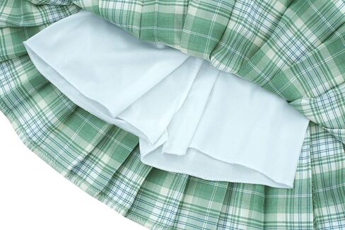 Kids Girls Pleated Plaid Skirt with Inner Shorts Elastic High Waist School Uniform Mini JK Skorts in Saudi Arabia