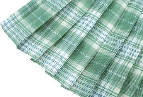 Kids Girls Pleated Plaid Skirt with Inner Shorts Elastic High Waist School Uniform Mini JK Skorts in Saudi Arabia