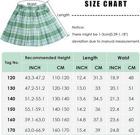 Kids Girls Pleated Plaid Skirt with Inner Shorts Elastic High Waist School Uniform Mini JK Skorts in Saudi Arabia