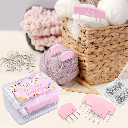 Knit Blocking Pins Kit,20Pcs Knit Blocking Combs,100 T-pins for Blocking Knitting,Crochet, Lace or Needlework Projects,Knitting Block Tool for Blocking Mats in Saudi Arabia