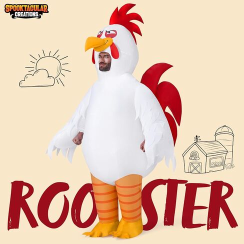 أزياء Spooktacular Creations للبالغين قابلة للنفخ، زي الهالوين للديك، أزياء الدجاج الأبيض المنفجر لكامل الجسم لحفلات الهالوين التنكرية تحت عنوان in Saudi Arabia