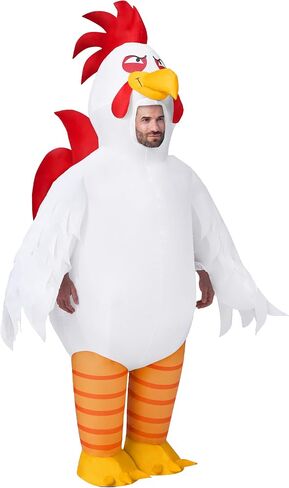 أزياء Spooktacular Creations للبالغين قابلة للنفخ، زي الهالوين للديك، أزياء الدجاج الأبيض المنفجر لكامل الجسم لحفلات الهالوين التنكرية تحت عنوان in Saudi Arabia