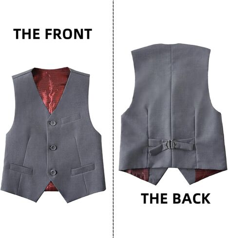 سترة بدلة للأولاد مع ربطة عنق وربطة عنق للأطفال تناسب الصبي مجموعة سترة بشريط خلفي قابل للتعديل in Kuwait