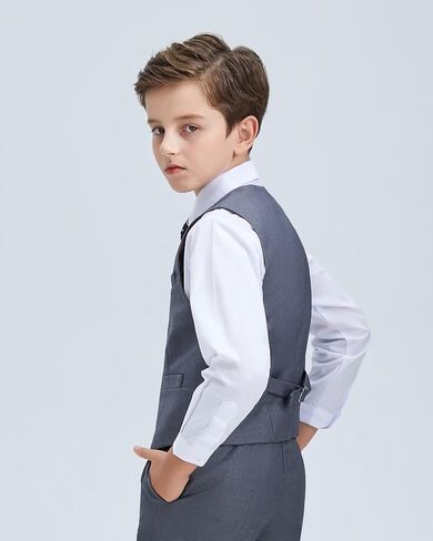 سترة بدلة للأولاد مع ربطة عنق وربطة عنق للأطفال تناسب الصبي مجموعة سترة بشريط خلفي قابل للتعديل in Kuwait